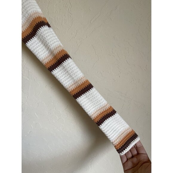 Rip Curl Striped Long Sleeve Blouse - Cream, Brown, Orange - Picture 5 of 8